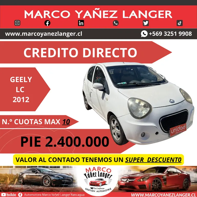 foto Geely CK3 1.3 GS usado (2012) color Blanco precio $3.390.000