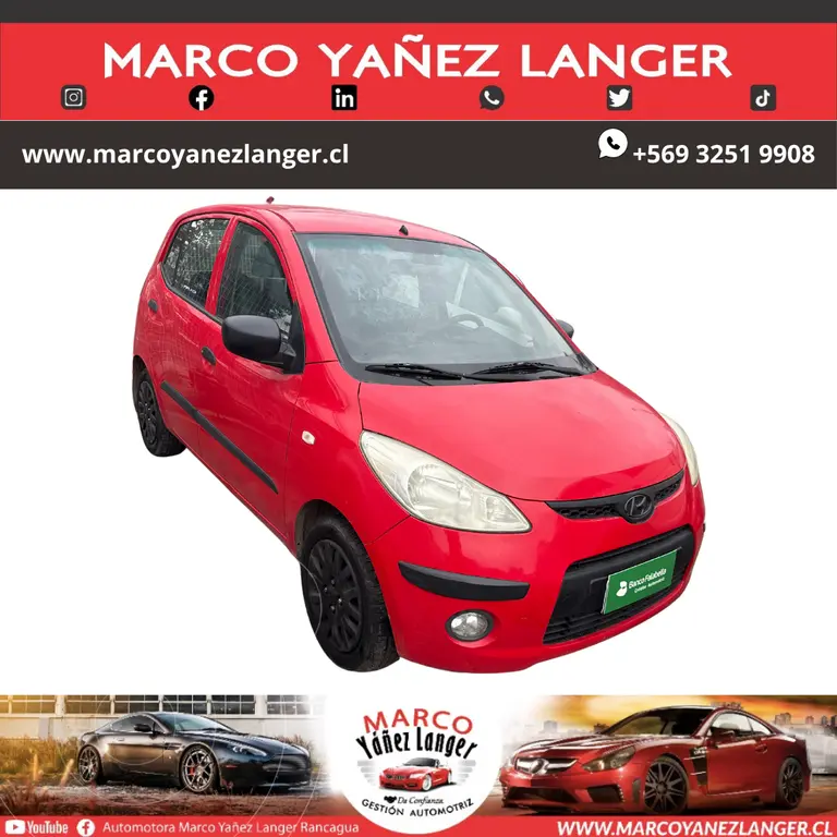 foto Hyundai i10 1.1 GLS usado (2009) color Rojo precio $3.590.000