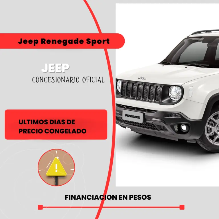 foto Jeep Renegade Sport financiado en cuotas anticipo $350.000 cuotas desde $95.000