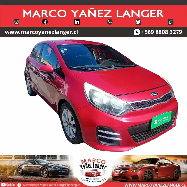 foto Kia Rio 5  1.4L EX usado (2017) color Rojo precio $8.250.000