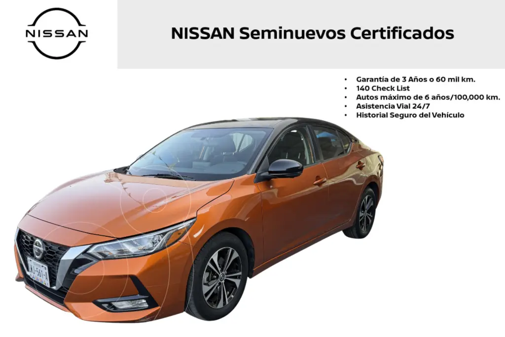 foto Nissan Sentra Advance Aut usado (2023) color Naranja precio $330,000