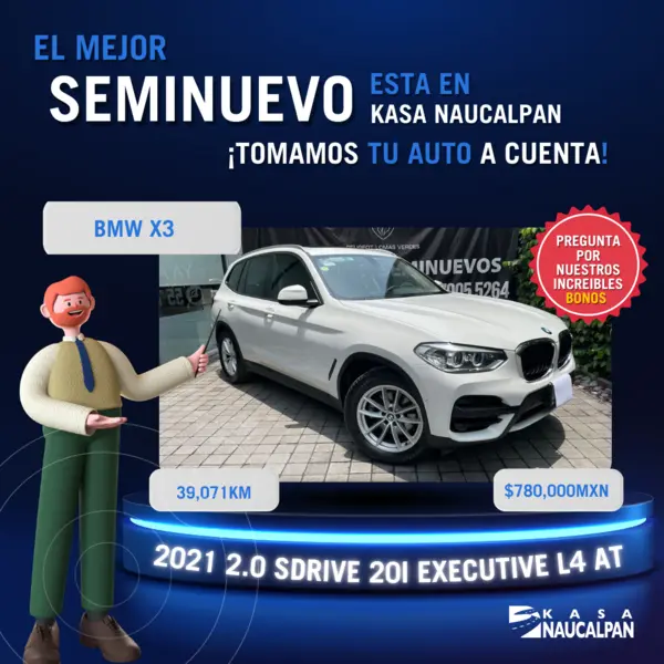 Foto BMW Serie 3 320iA Executive usado (2021) color Blanco precio $780,000