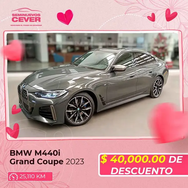 Foto BMW Serie 4 Coupe M440i xDrive usado (2023) color Gris financiado en mensualidades(enganche $402,718 mensualidades desde $18,292)