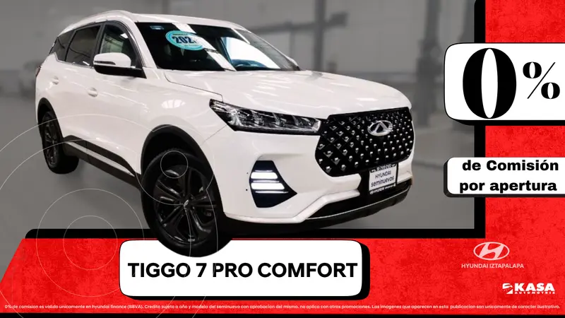 Foto Chirey Tiggo 7 Pro Comfort usado (2023) color Blanco financiado en mensualidades(enganche $127,908 mensualidades desde $5,382)