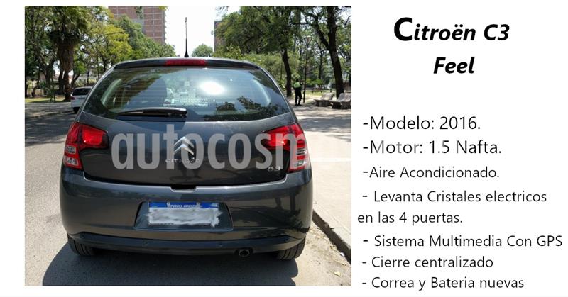 Citroen C3 Feel usado (2016) color Gris Grafito precio $650.000