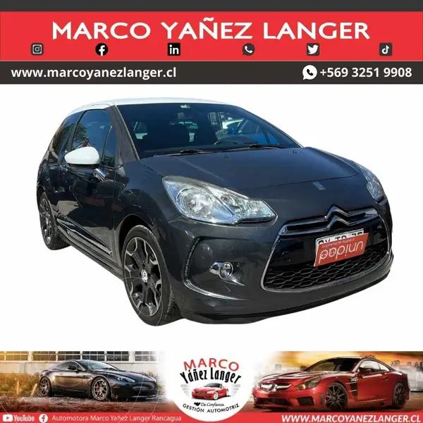 Foto Citroen DS3 1.6L usado (2015) color Negro precio $7.590.000