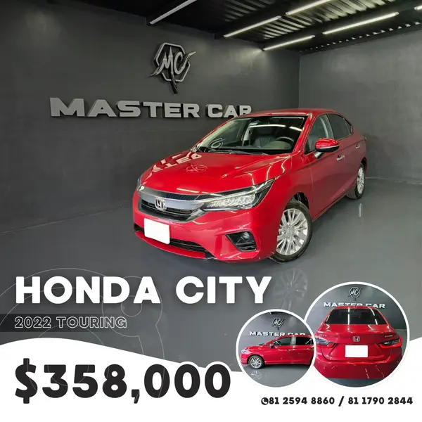 Honda City Touring usado (2022) color Rojo Cobrizo precio $358,000
