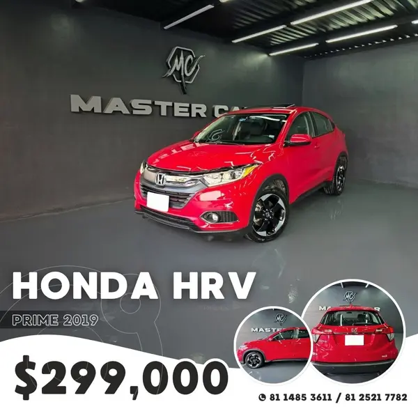 Foto Honda HR-V Prime Aut usado (2019) color Rojo precio $299,000