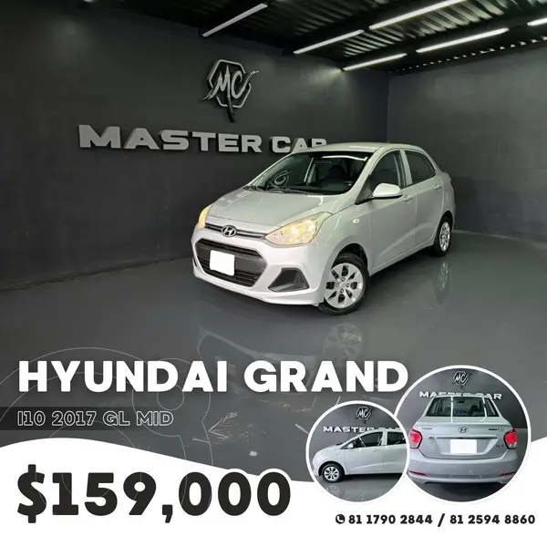 Foto Hyundai Grand i10 GL MID Aut usado (2017) color plateado precio $159,000