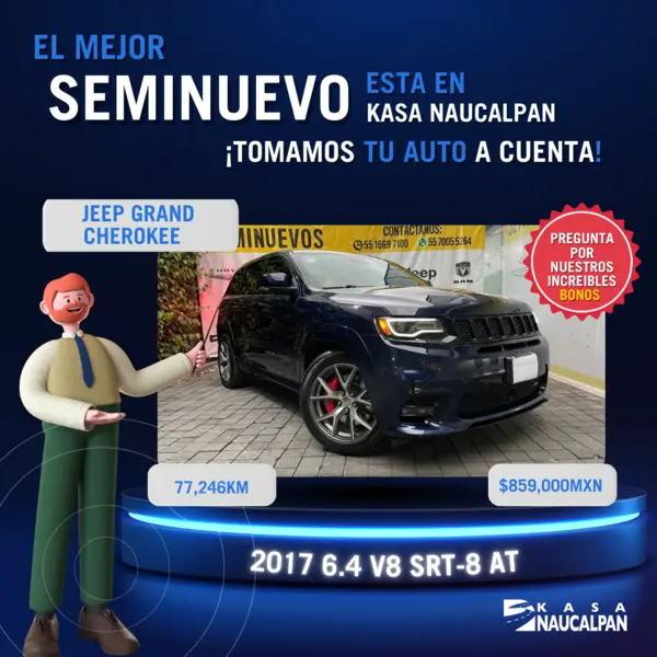 Foto Jeep Grand Cherokee SRT-8 usado (2017) color Azul precio $859,000