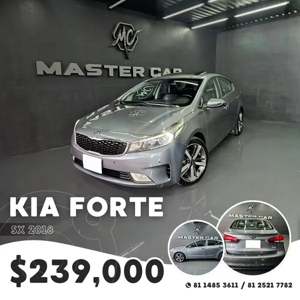 Foto Kia Forte Sedan SX Aut usado (2018) color Gris Oscuro precio $239,000