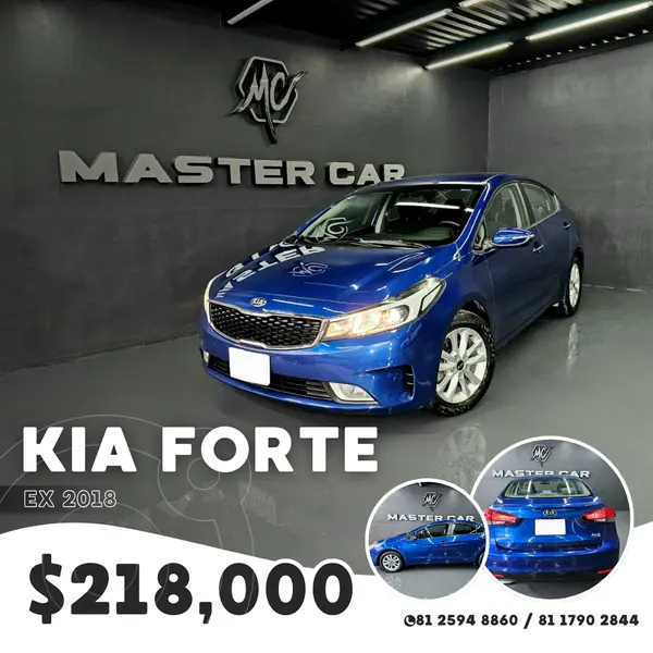 Kia Forte Sedán EX usado (2018) color Azul precio $218,000