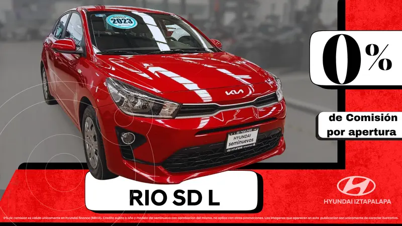 Foto Kia Rio Sedan L  Aut usado (2023) color Rojo financiado en mensualidades(enganche $96,098 mensualidades desde $4,043)
