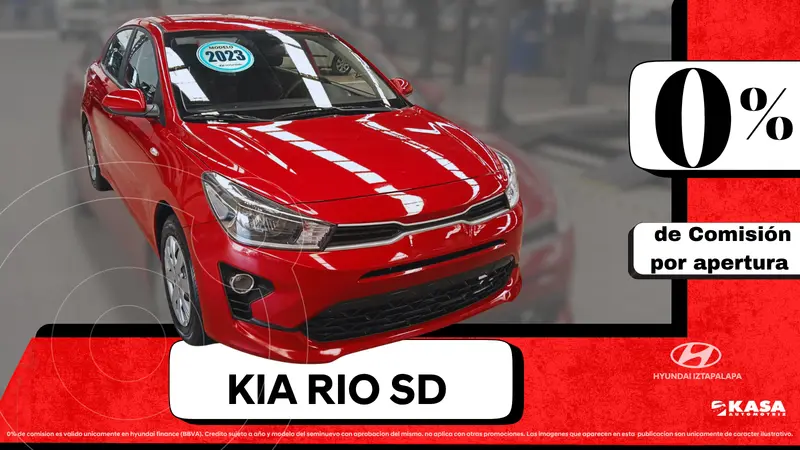 Foto Kia Rio Sedan L  Aut usado (2023) color Rojo financiado en mensualidades(enganche $96,098 mensualidades desde $4,043)