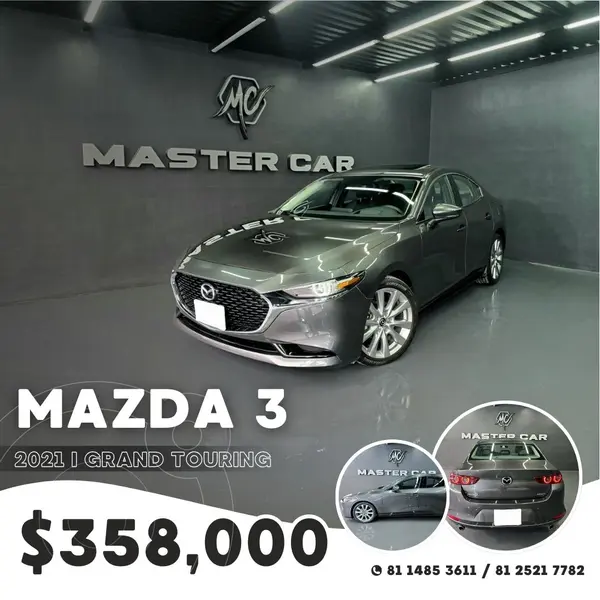 Foto Mazda 3 Sedan i Grand Touring Aut usado (2021) color Gris Oscuro precio $358,000