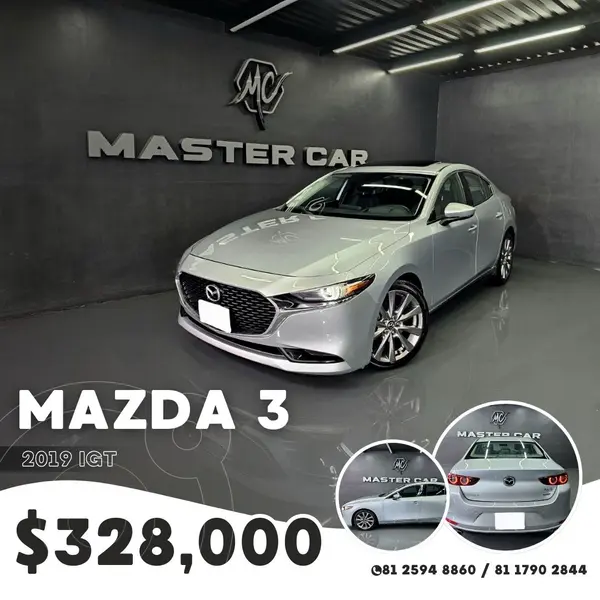 Foto Mazda 3 Sedan i Grand Touring Aut usado (2019) color plateado precio $328,000