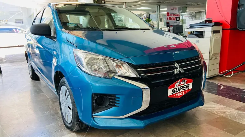 Foto Mitsubishi Mirage GLX CVT usado (2023) color Azul financiado en mensualidades(enganche $80,182 mensualidades desde $4,310)
