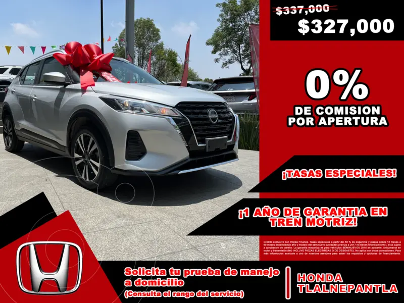 Foto Nissan Kicks Advance usado (2023) color plateado financiado en mensualidades(enganche $133,718 mensualidades desde $5,626)