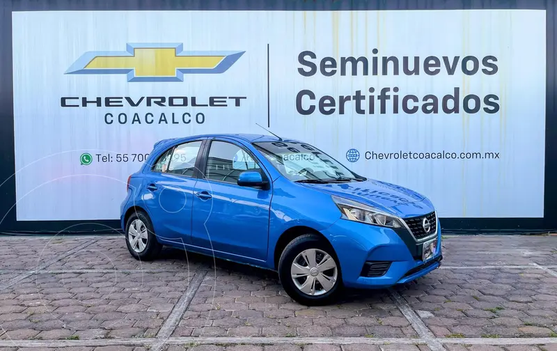 Foto Nissan March Sense Aut usado (2021) color Azul financiado en mensualidades(enganche $67,410 mensualidades desde $4,491)