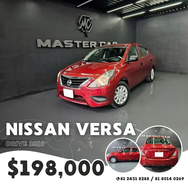 Foto Nissan Versa Drive A/A usado (2019) color Rojo precio $198,000