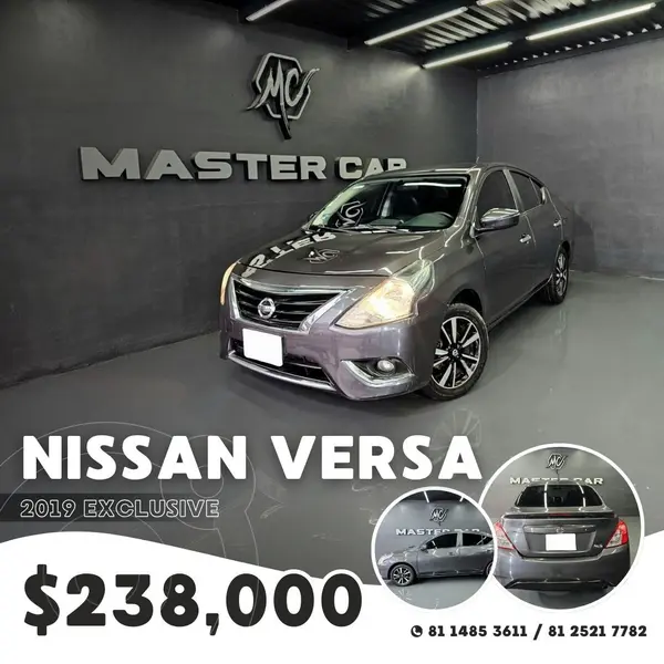 Foto Nissan Versa Exclusive Aut usado (2019) color Gris precio $238,000