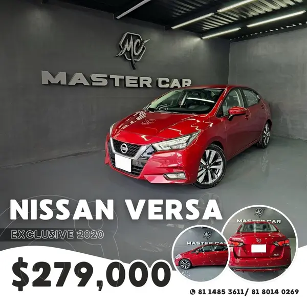 Nissan Versa Exclusive Aut usado (2020) color Rojo Cobrizo precio $279,000