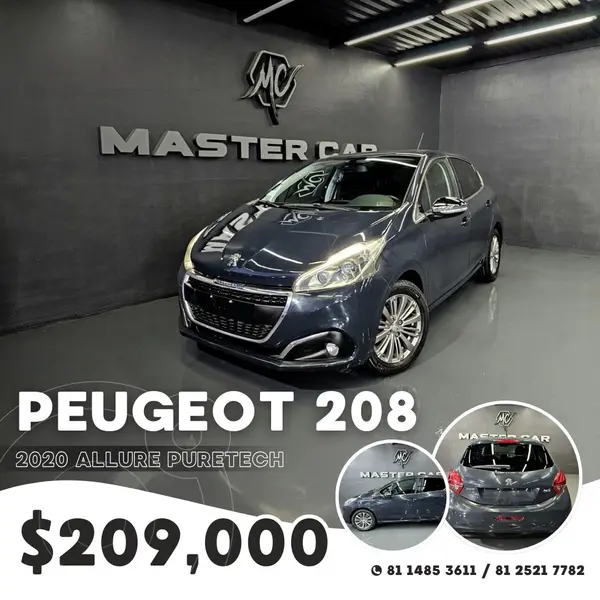 Foto Peugeot 208 1.6L Allure Pack Aut usado (2020) color azul petroleo precio $209,000