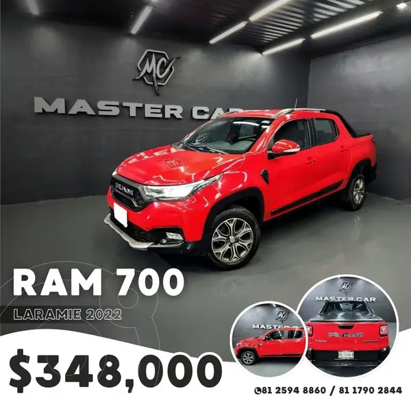 RAM 700 Laramie Crew Cab usado (2022) color Rojo Cobrizo precio $348,000