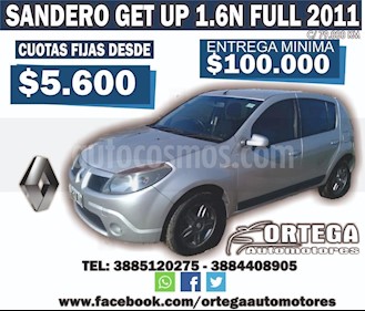 Foto venta Auto usado Renault Sandero 1.6 Get Up (2011) color Gris Claro precio $185.000