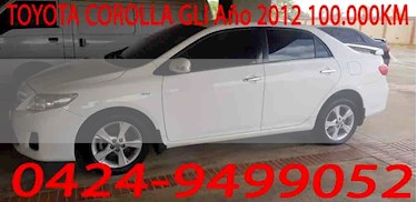 Foto venta carro usado Toyota Corolla GLi 1.8L Aut (2012) color Blanco precio u$s12.000