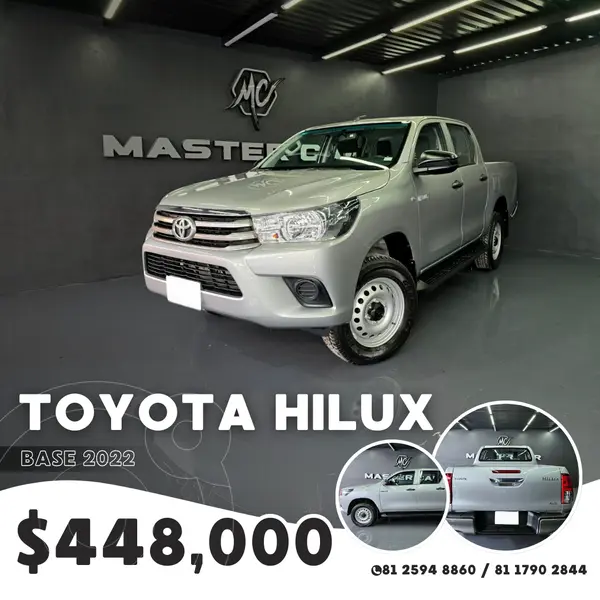 Foto Toyota Hilux Cabina Doble Base usado (2022) color plateado precio $448,000