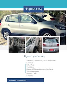foto Volkswagen Tiguan Sport & Style 1.4 usado (2014) color Plata precio $240,000