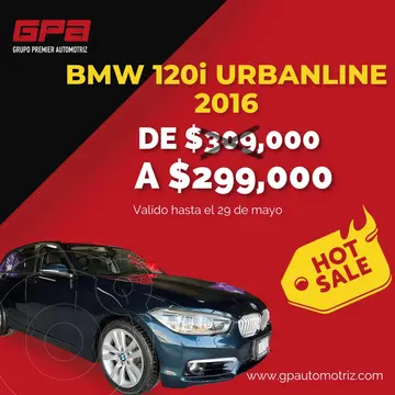 BMW Serie 1 120iA Urban Line usado (2016) color Azul Profundo precio $309,000