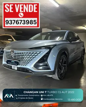Changan UNI-T Luxury usado (2022) color Celeste precio $13.480.000