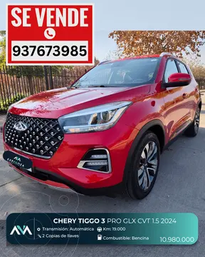 Chery Tiggo 3 Pro GLX CVT Turbo usado (2024) color Rojo precio $10.980.000