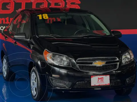Chevrolet Aveo LS usado (2018) color Negro financiado en mensualidades(enganche $62,500)