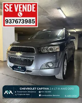 Chevrolet Captiva  LT 2.4 4X4 Aut Full usado (2013) color Gris precio $6.480.000