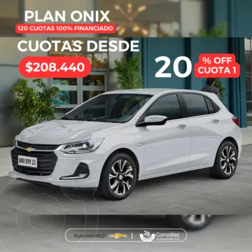 Chevrolet Onix 1.2 LS nuevo color A eleccion financiado en cuotas(anticipo $5.518.975 cuotas desde $208.440)