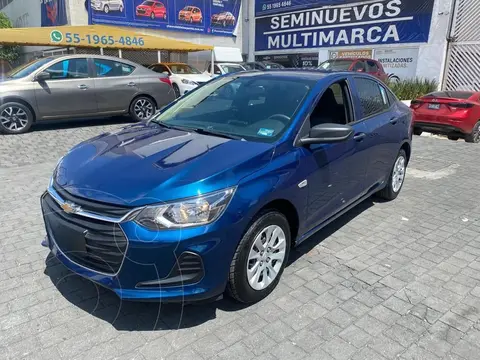 Chevrolet Onix LS usado (2021) color Azul financiado en mensualidades(enganche $29,500)