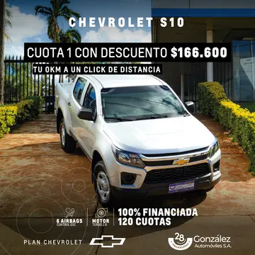 Chevrolet S 10 LS 2.8 4x4 CS nuevo color A eleccion financiado en cuotas(anticipo $4.408.725 cuotas desde $166.600)