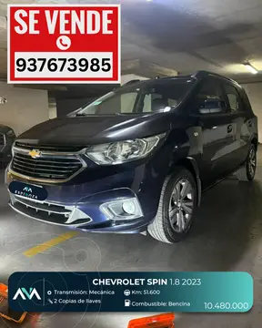 Chevrolet Spin 1.8L Premier usado (2023) color Azul precio $10.480.000