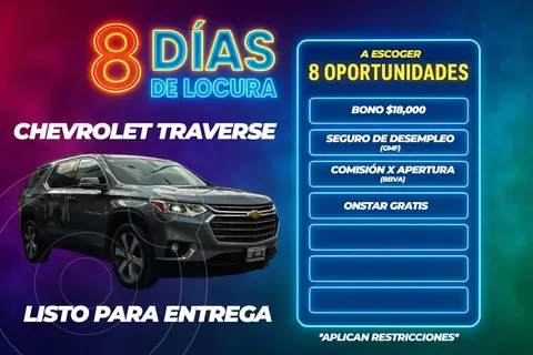 Chevrolet Traverse LT 7 Pasajeros usado (2020) color Gris financiado en mensualidades(enganche $173,340 mensualidades desde $11,549)