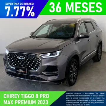 Chirey Tiggo 8 Pro Max Premium 4x4 usado (2023) color Gris Oscuro financiado en mensualidades(enganche $131,419 mensualidades desde $10,132)