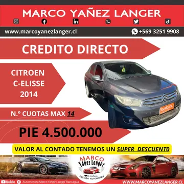 Citroen C-Elysee Seduction 1.6L HDi usado (2014) color Gris precio $6.590.000