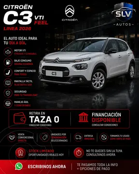 OfertaCitroen C3 VTi 115 Feel Pack Aut nuevo color A eleccion precio $27.900.000