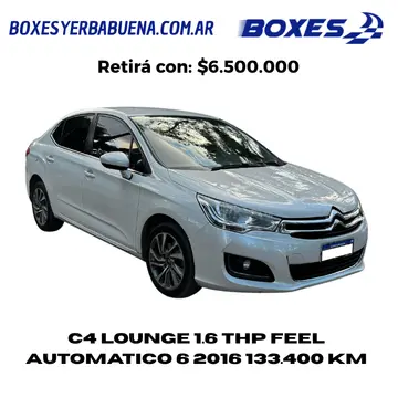 Citroen C4 Lounge 1.6 Feel Aut usado (2016) color Blanco financiado en cuotas(anticipo $6.750.000 cuotas desde $253.000)