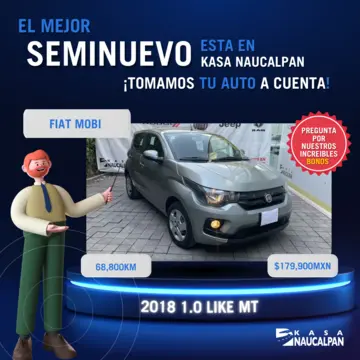 Fiat Mobi Like usado (2018) color Gris precio $179,900