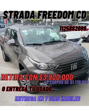 FIAT Strada Freedom Cabina Doble 1.4 Firefly nuevo color A eleccion financiado en cuotas(anticipo $3.800.000 cuotas desde $1.178.000)