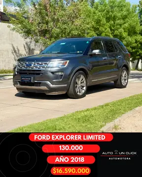 Ford Explorer 2.3L Limited Ecoboost 4x2 usado (2018) color Gris Metalico precio $16.590.000