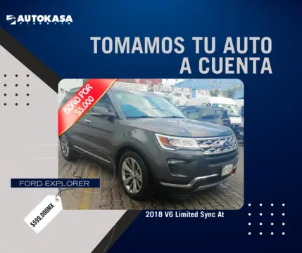 Ford Explorer Limited 4x2 4.0L usado (2018) color Granito precio $599,000
